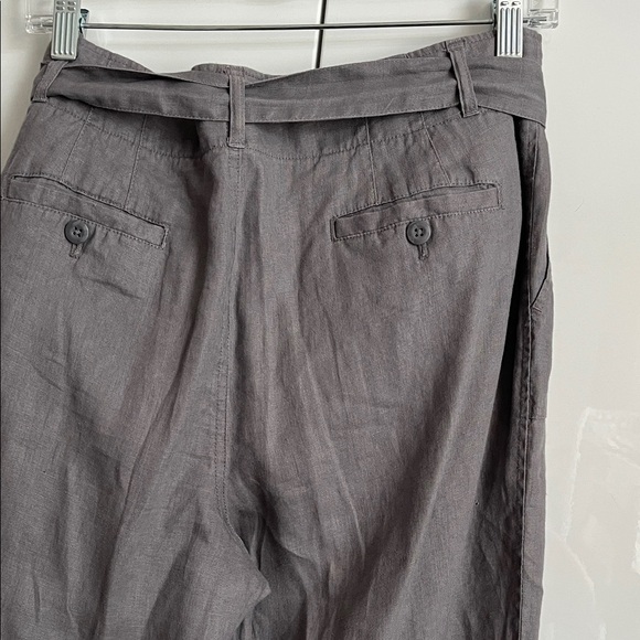 TAHARI Gray Women's High Waist Straight Leg Linen Trousers, Size 10 - Picture 12 of 13